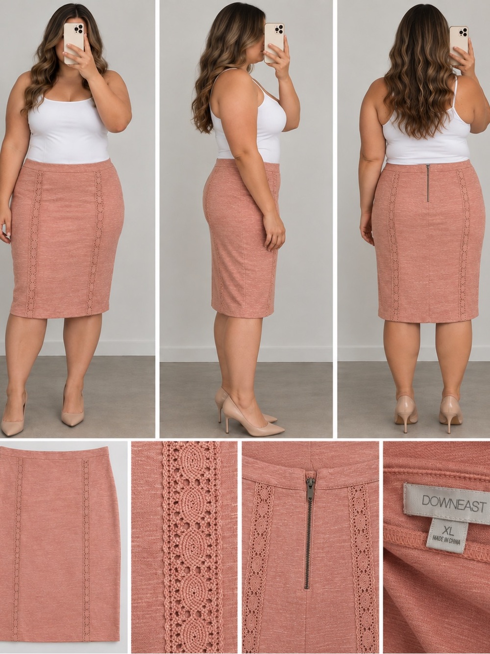 Downeast Rose Pink Pencil Skirt